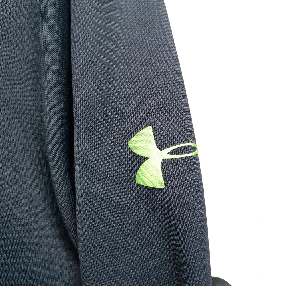 Under Armour Mens S ColdGear Infrared 1/4 Zip Pullover Black Lime Athletic